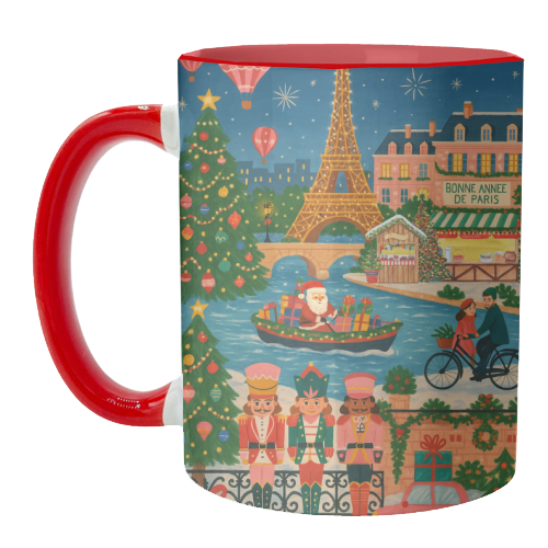 Christmas in Paris - unique mug by Ms Doodle