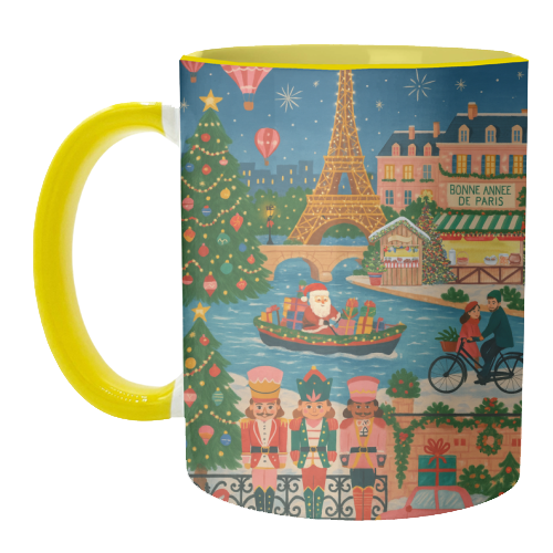 Christmas in Paris - unique mug by Ms Doodle