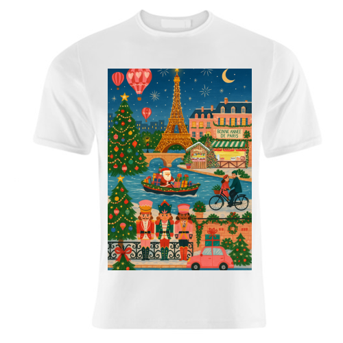 Christmas in Paris - unique t shirt by Ms Doodle