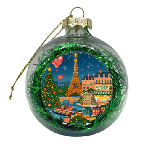 Christmas in Paris - xmas bauble by Ms Doodle