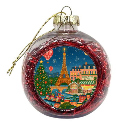 Christmas in Paris - xmas bauble by Ms Doodle