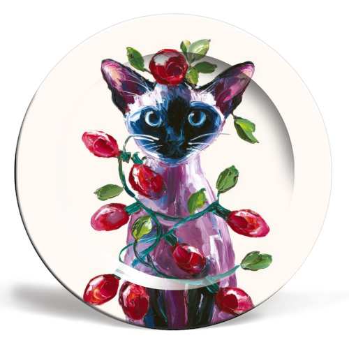 Christmas is coming - ceramic dinner plate by DejaReve