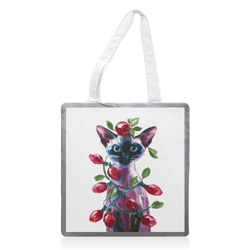 Christmas is coming - printed canvas tote bag by DejaReve