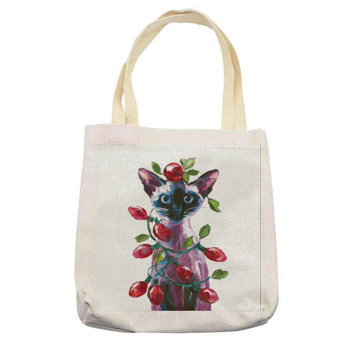 Christmas is coming - printed canvas tote bag by DejaReve