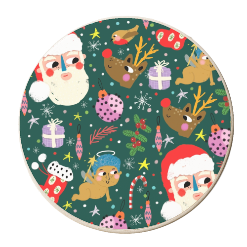 CHRISTMAS JOY - personalised beer coaster by Nichola Cowdery