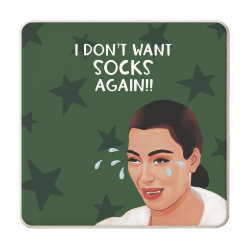 Christmas: Kim K Ugly Crying - personalised beer coaster by Giddy Kipper