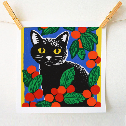 Christmas kitty mood - A1 - A4 art print by DejaReve