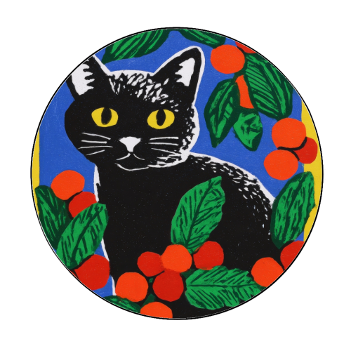 Christmas kitty mood - Circle Sticker by DejaReve