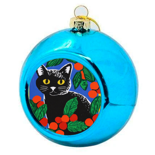 Christmas kitty mood - colourful christmas bauble by DejaReve