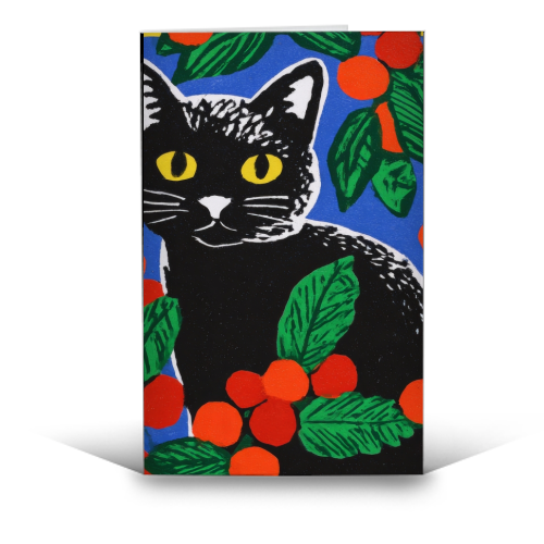 Christmas kitty mood - funny greeting card by DejaReve
