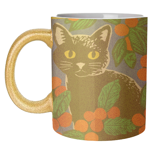 Christmas kitty mood - unique mug by DejaReve