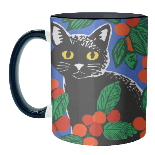 Christmas kitty mood - unique mug by DejaReve