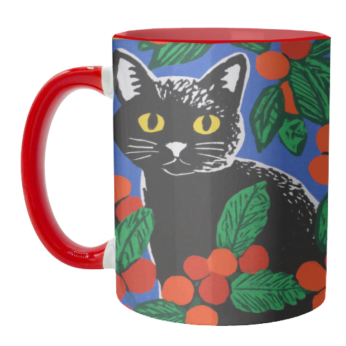 Christmas kitty mood - unique mug by DejaReve