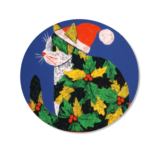 Christmas kitty with hat - Magnet by DejaReve