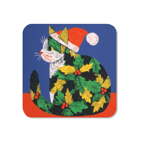 Christmas kitty with hat - Magnet by DejaReve