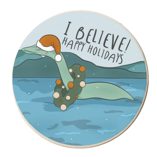 Christmas Nessie - personalised beer coaster by Alice Palazon