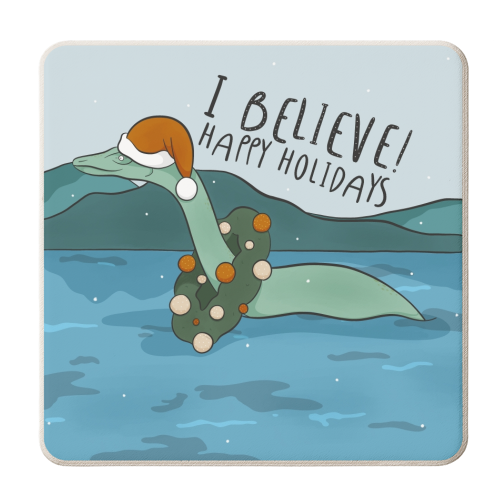Christmas Nessie - personalised beer coaster by Alice Palazon