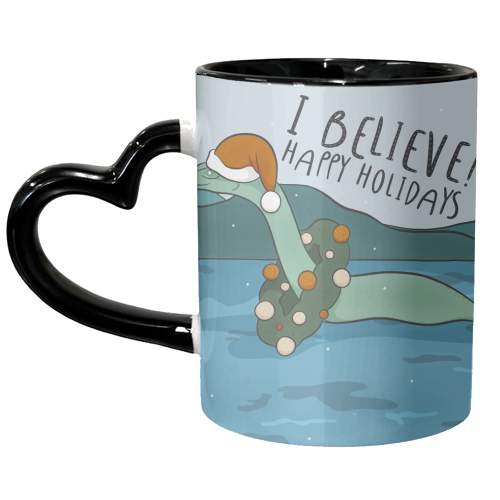 Christmas Nessie - unique mug by Alice Palazon