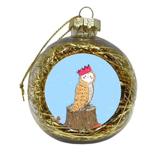 Christmas Owl - xmas bauble by Ellie Bednall