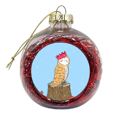 Christmas Owl - xmas bauble by Ellie Bednall