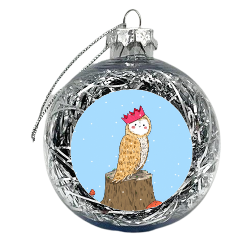 Christmas Owl - xmas bauble by Ellie Bednall