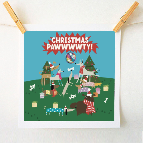 Christmas Pawty Dogs - A1 - A4 art print by Giddy Kipper