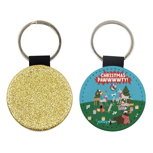 Christmas Pawty Dogs - keyring by Giddy Kipper