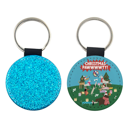 Christmas Pawty Dogs - keyring by Giddy Kipper