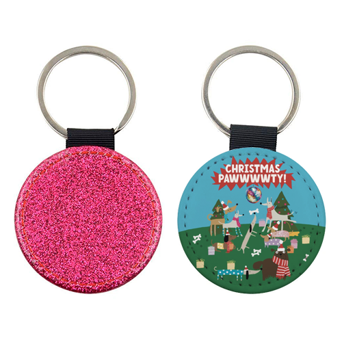 Christmas Pawty Dogs - keyring by Giddy Kipper