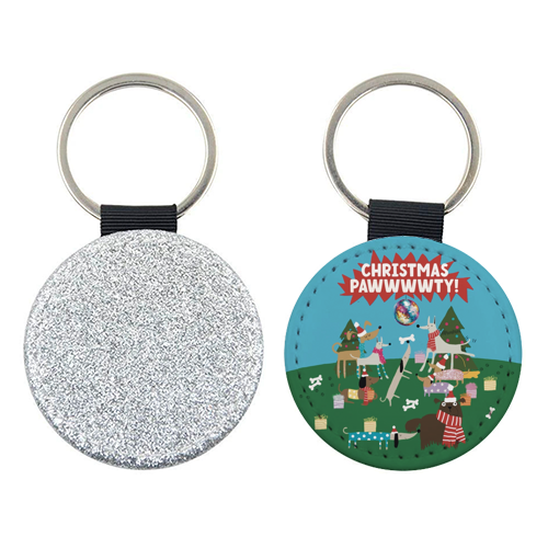 Christmas Pawty Dogs - keyring by Giddy Kipper