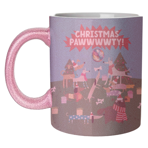 Christmas Pawty Dogs - unique mug by Giddy Kipper