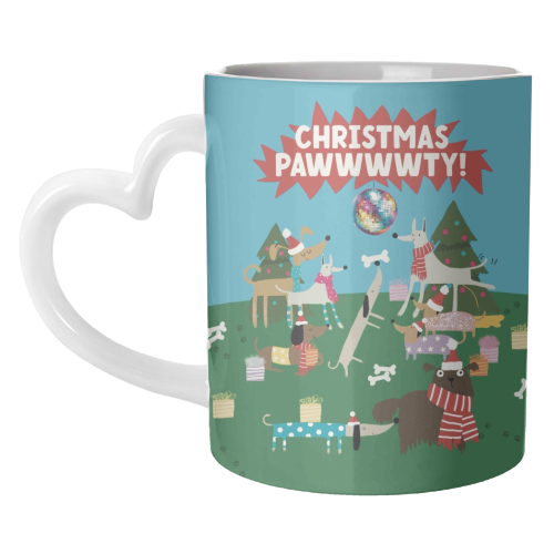 Christmas Pawty Dogs - unique mug by Giddy Kipper