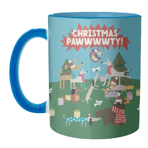Christmas Pawty Dogs - unique mug by Giddy Kipper