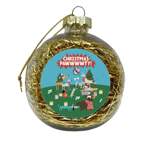 Christmas Pawty Dogs - xmas bauble by Giddy Kipper