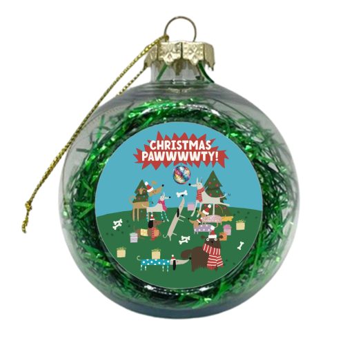 Christmas Pawty Dogs - xmas bauble by Giddy Kipper