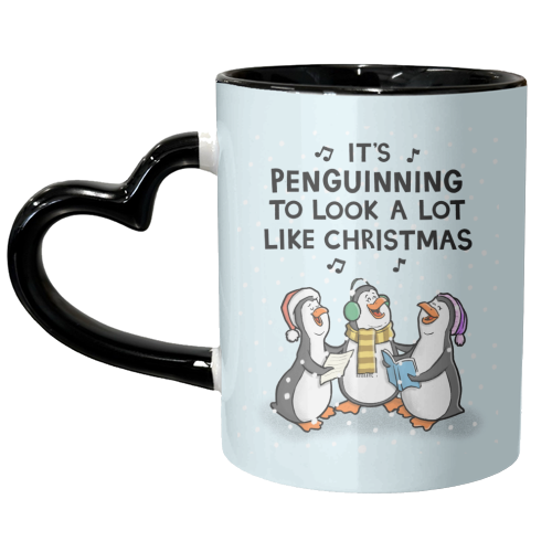 Christmas Penguin Pun - unique mug by Carl Batterbee