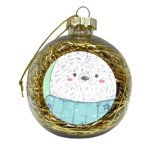 Christmas polar bear - xmas bauble by Ellie Bednall