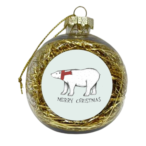 Christmas Polar Bear - xmas bauble by Yazmin Brooks