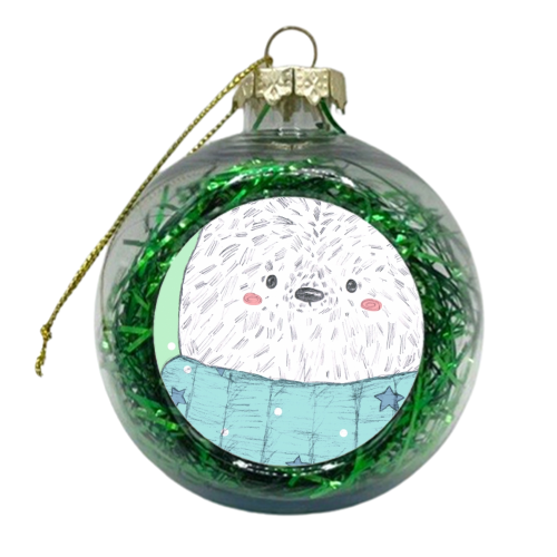 Christmas polar bear - xmas bauble by Ellie Bednall