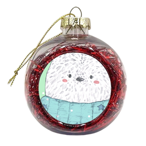 Christmas polar bear - xmas bauble by Ellie Bednall