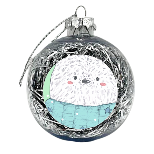Christmas polar bear - xmas bauble by Ellie Bednall