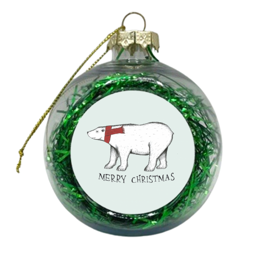 Christmas Polar Bear - xmas bauble by Yazmin Brooks