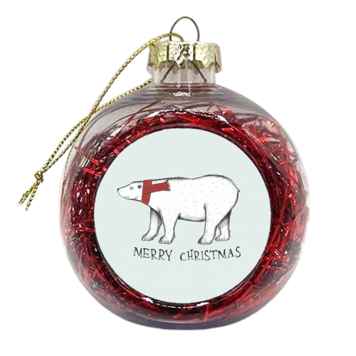 Christmas Polar Bear - xmas bauble by Yazmin Brooks