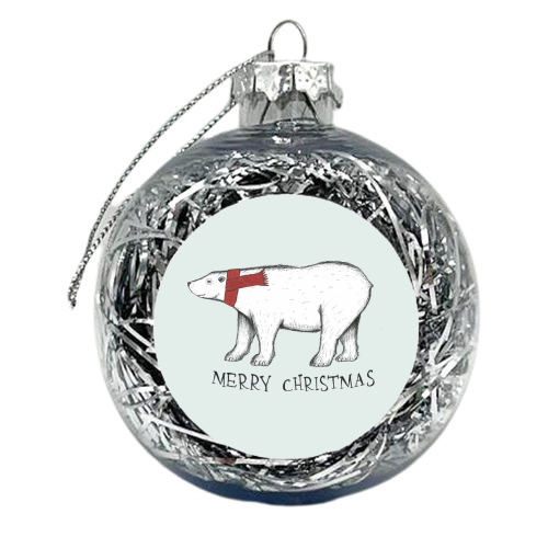 Christmas Polar Bear - xmas bauble by Yazmin Brooks