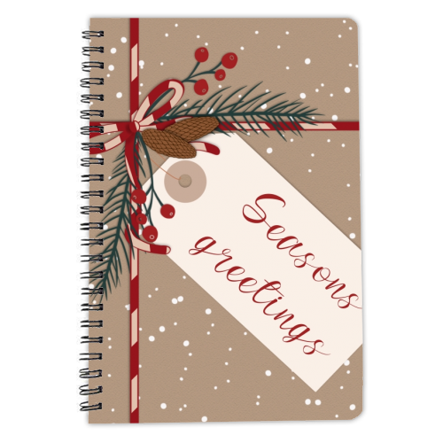 Christmas present illustration - personalised A4, A5, A6 notebook by The Girl Next Draw