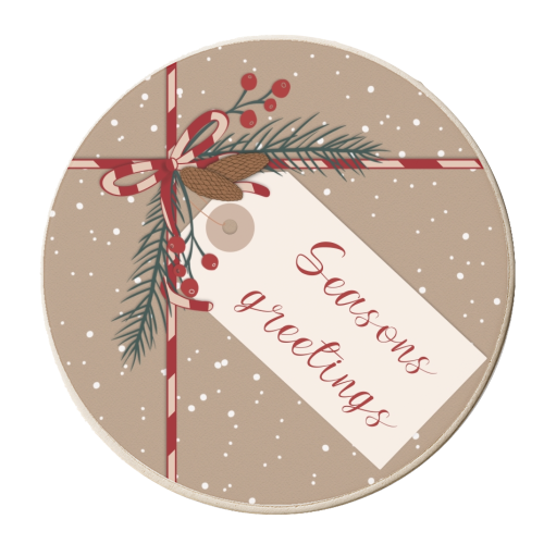 Christmas present illustration - personalised beer coaster by The Girl Next Draw