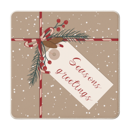 Christmas present illustration - personalised beer coaster by The Girl Next Draw