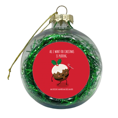 Christmas Pudding - xmas bauble by Mandy Kippax