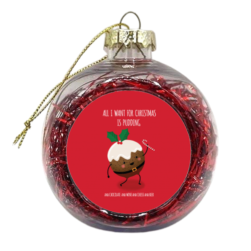 Christmas Pudding - xmas bauble by Mandy Kippax
