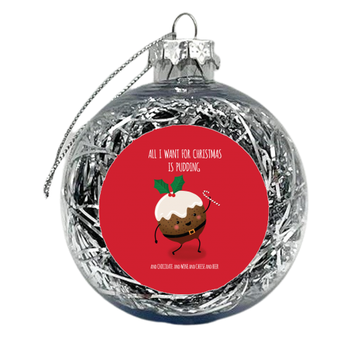 Christmas Pudding - xmas bauble by Mandy Kippax